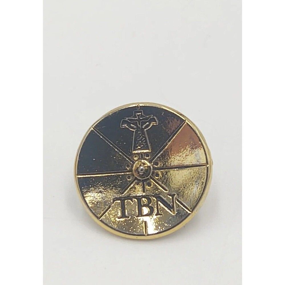 TBN Trinity Broadcasting Network Satellite Dish Pin - Goldtone
